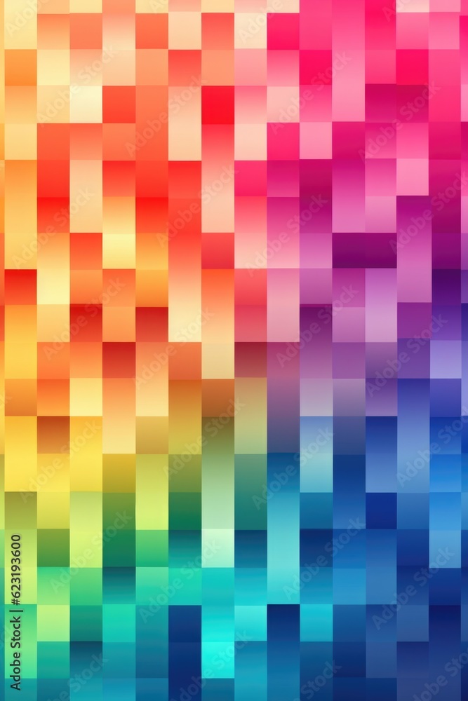 Fototapeta premium Mosaic Marvel: Mesmerizing Generative AI Pixel Pattern Unveiled