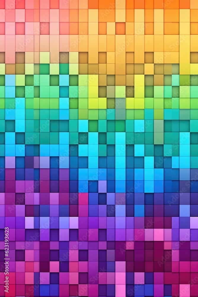 Fototapeta premium Mosaic Marvel: Mesmerizing Generative AI Pixel Pattern Unveiled