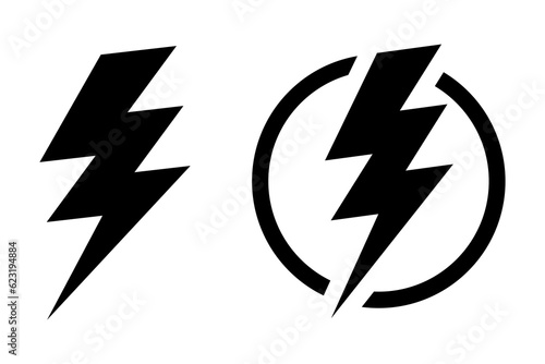 Fash lightning bolt icon. Electric power symbol. Power energy sign, vector illustration