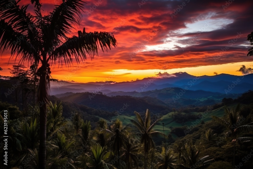 Golden Horizons: Sunset in the Natural Beauty of Colombia, LATAM Generative AI