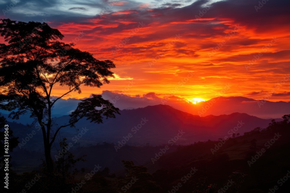 Golden Horizons: Sunset in the Natural Beauty of Colombia, LATAM Generative AI