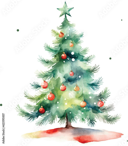 Christmas tree decoration vector 