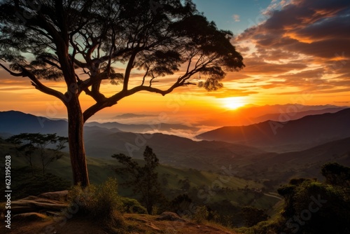 Golden Horizons  Sunset in the Natural Beauty of Colombia  LATAM Generative AI
