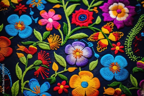 Vibrant Traditions  Mexican Embroidery Generative AI