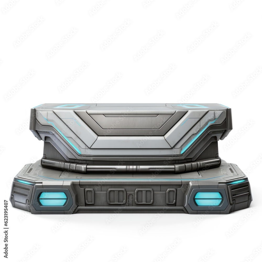 Modern Sci-Fi Empty Podium Isolated on White Background with Clipping Path, Full Depth of Field, and Focus Stacking Generative AI Modern Sci-Fi Empty Podium Isolated on White Background with Clipping Path, Full Depth of Field, and Focus Stacking Generative AI