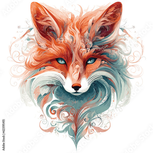 Artistic Fox water color art