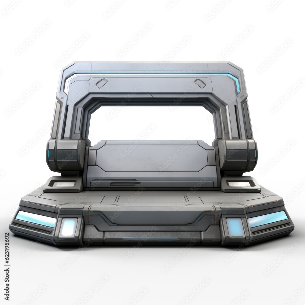 Modern Sci-Fi Empty Podium Isolated on White Background with Clipping Path, Full Depth of Field, and Focus Stacking Generative AI Modern Sci-Fi Empty Podium Isolated on White Background with Clipping Path, Full Depth of Field, and Focus Stacking Generative AI