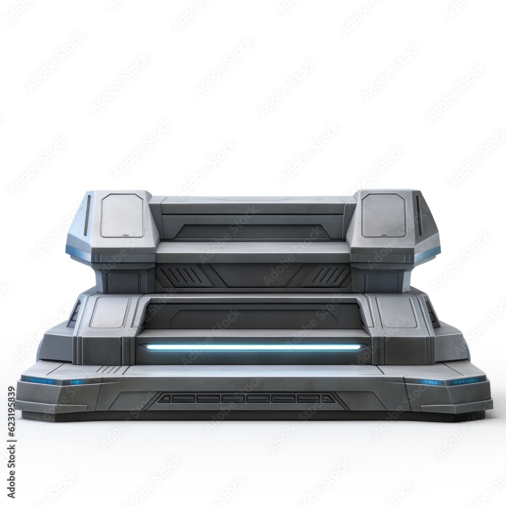 Modern Sci-Fi Empty Podium Isolated on White Background with Clipping Path, Full Depth of Field, and Focus Stacking Generative AI Modern Sci-Fi Empty Podium Isolated on White Background with Clipping Path, Full Depth of Field, and Focus Stacking Generative AI