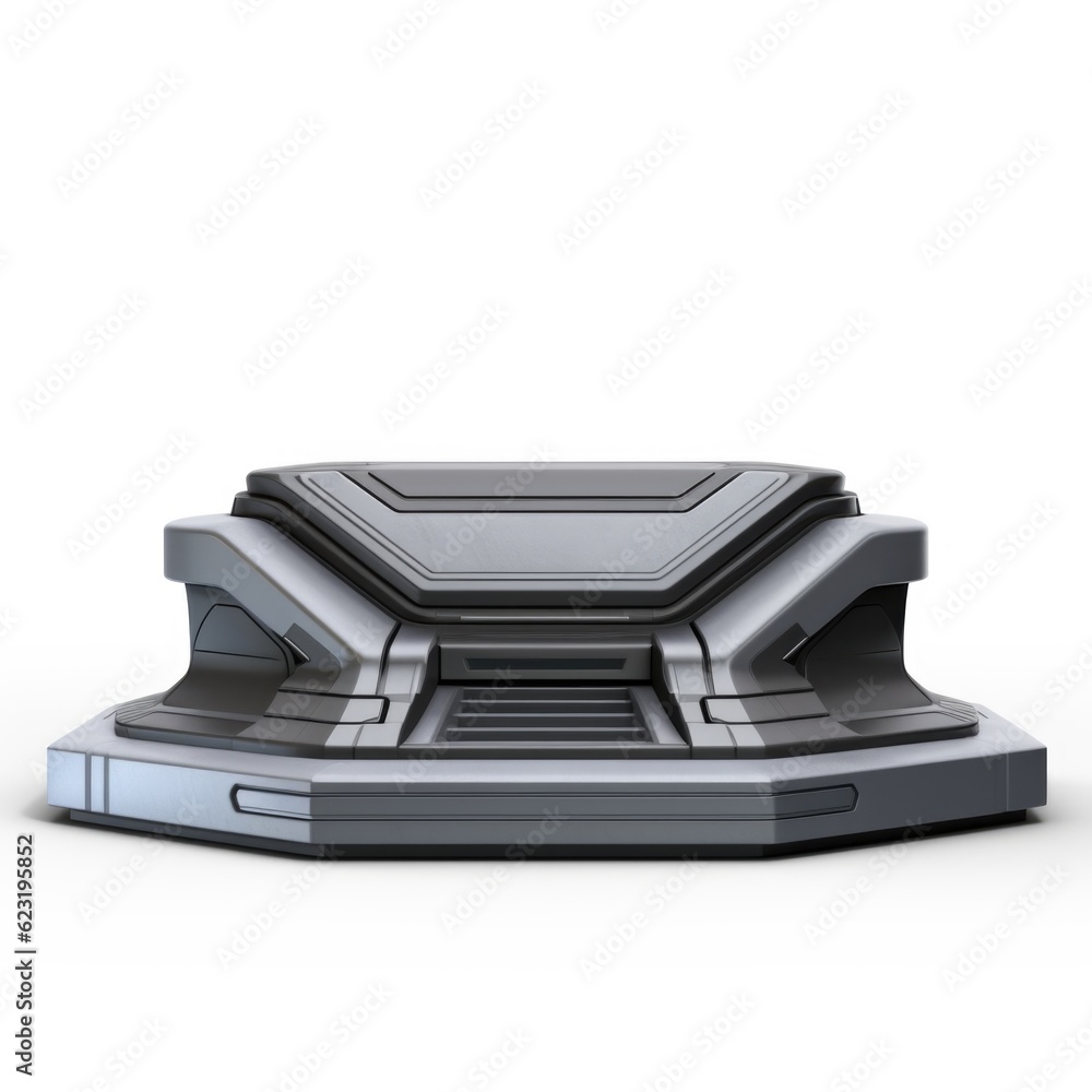 Modern Sci-Fi Empty Podium Isolated on White Background with Clipping Path, Full Depth of Field, and Focus Stacking Generative AI Modern Sci-Fi Empty Podium Isolated on White Background with Clipping Path, Full Depth of Field, and Focus Stacking Generative AI