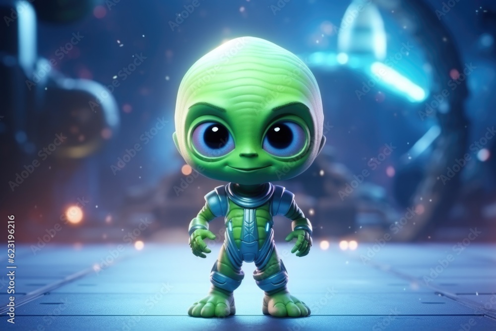 Cosmic Delight: Cute Adorable Cartoon Alien in Cinematic Shot Generative AI Cosmic Delight: Cute Adorable Cartoon Alien in Cinematic Shot Generative AI