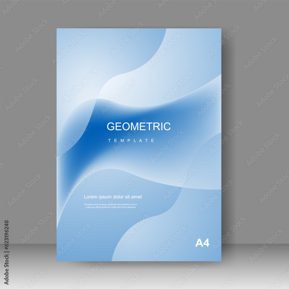 Blue wave Cover Book modern design. Annual report. Brochure template, catalog. Simple Flyer promotion. magazine. Vector illustration Blue wave Cover Book modern design. Annual report. Brochure template, catalog. Simple Flyer promotion. magazine. Vector illustration