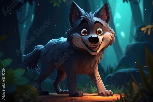 Cute Adorable Cartoon Werewolf in Cinematic Shot Generative AI