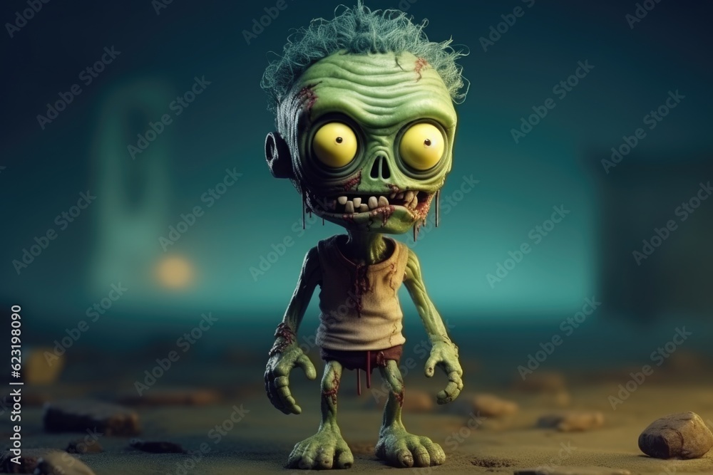 Unlikely Charm: Cute Adorable Cartoon Zombie in Cinematic Shot Generative AI Unlikely Charm: Cute Adorable Cartoon Zombie in Cinematic Shot Generative AI
