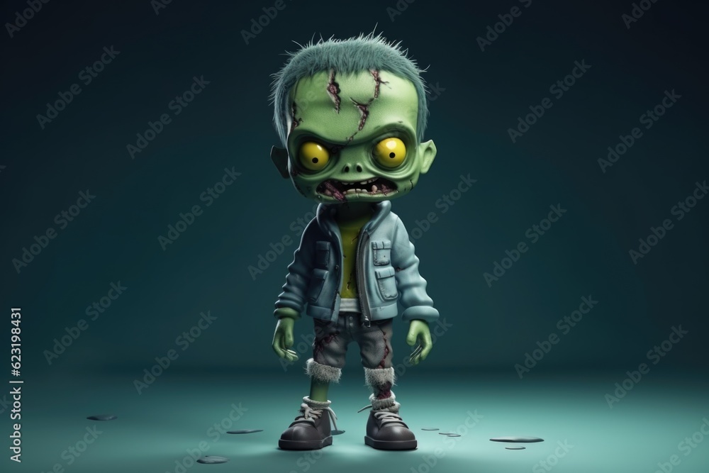 Unlikely Charm: Cute Adorable Cartoon Zombie in Cinematic Shot Generative AI Unlikely Charm: Cute Adorable Cartoon Zombie in Cinematic Shot Generative AI