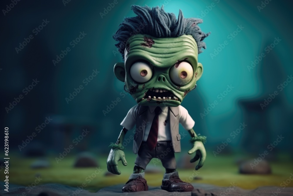 Unlikely Charm: Cute Adorable Cartoon Zombie in Cinematic Shot Generative AI Unlikely Charm: Cute Adorable Cartoon Zombie in Cinematic Shot Generative AI