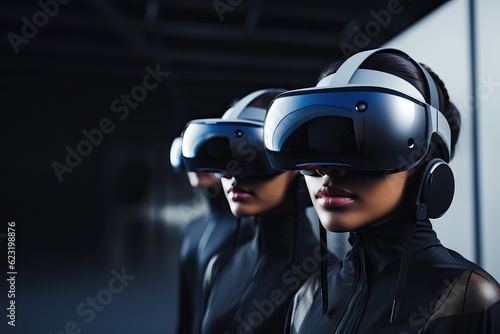 Futuristic women in black s...