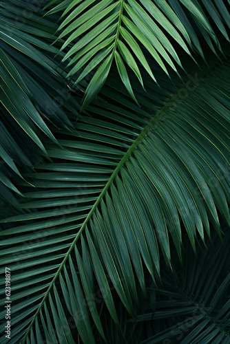 Tropische Bl  tter Hintergrund. Gr  ne Palmenbl  tter  Natur Hintergrund mit KI erstellt 