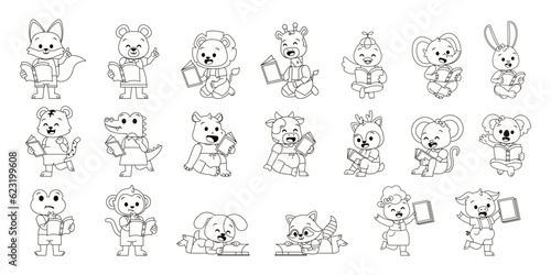 Vector Cartoon Set Of Animal Characters Isolated