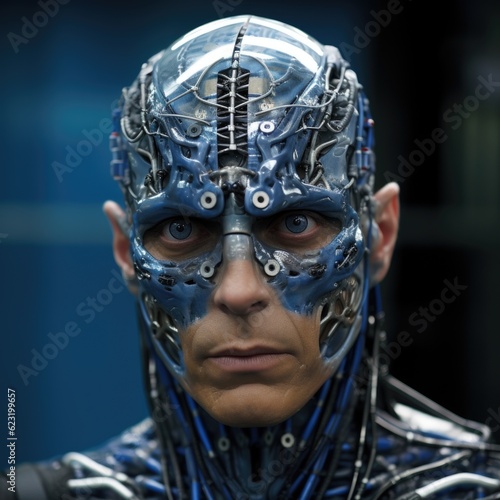 Cybernetic Enigma: Intriguing Cyborg Head generative ai