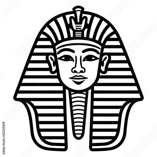 Pharaoh head face black silhouette svg vector