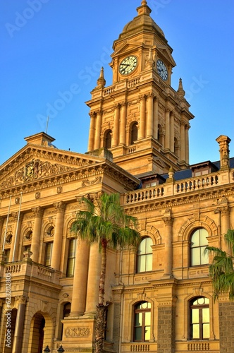Cape Town City Hall early morning during golden hour.