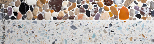 Terrazzo Floor Texture Of Natural Stone, Granite, Marble And Concrete Terrazzo Floors. Generative AI