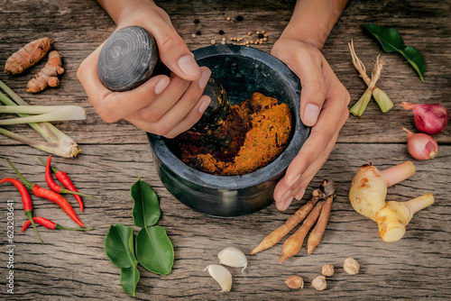 Artisan Spice Blend: Crafting a Flavorful Fusion in a Granite Mortar and Pestle
