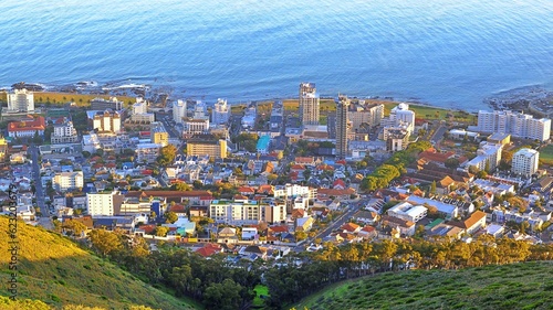 beautiful view of Sea Point, a town close to the ocean in Cape Town, South Africa
