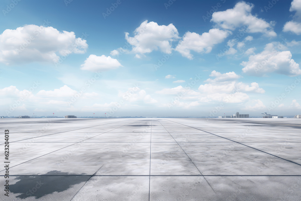 Empty Asphalt Daytime Mockup. Generative AI Empty Asphalt Daytime Mockup. Generative AI