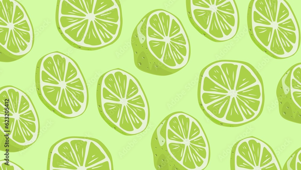 lime fruits slices refreshing background concept