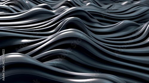 Abstract dark background with waves. AI