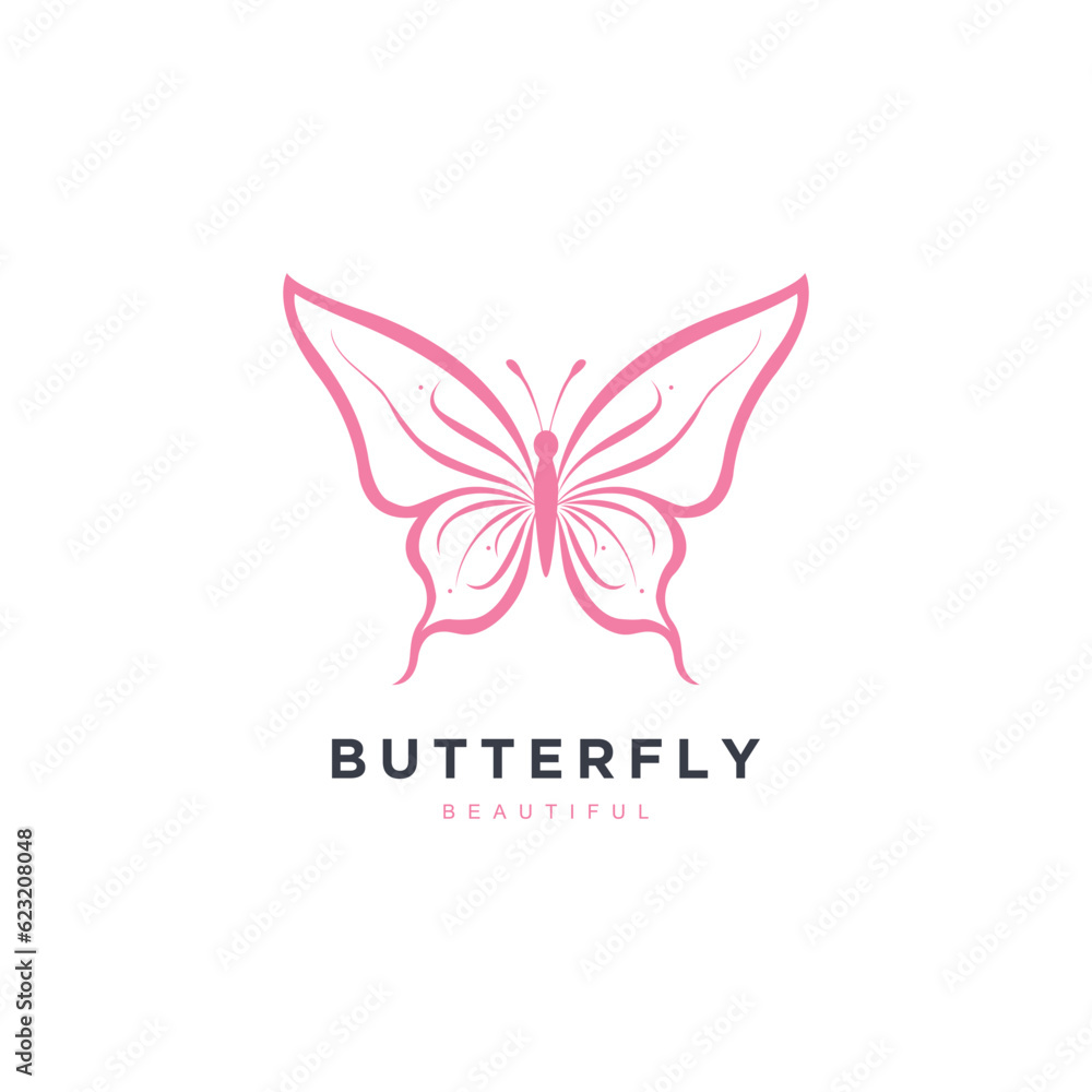 Butterfly icon symbol, Universal premium butterfly logo vector illustration template