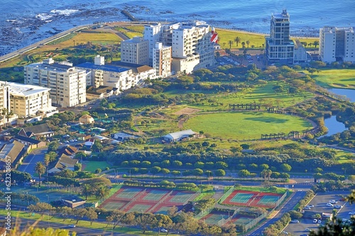 beautiful view of Sea Point, a town close to the ocean in Cape Town, South Africa