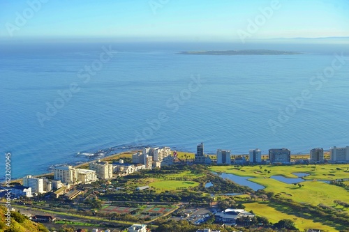 beautiful view of Sea Point, a town close to the ocean in Cape Town, South Africa