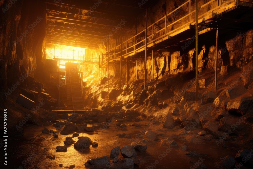 Naklejka premium Gold mine. Generate Ai