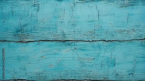 old turquoise wooden background. Generative Ai. 