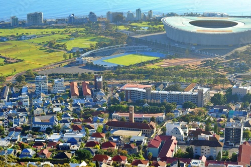 beautiful view of Sea Point, a town close to the ocean in Cape Town, South Africa