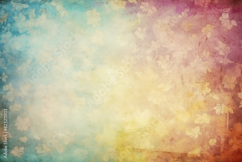 Vintage flowers background. Old wallpaper. Ai generated