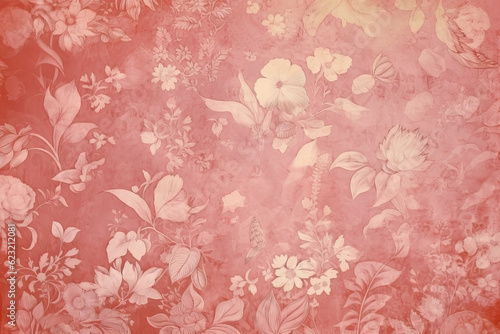 Vintage flowers background. Old floral wallpaper. Ai generated