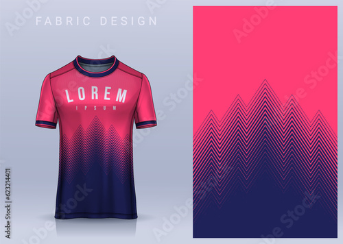 Fabric textile design for Sport t-shirt, Soccer jersey mockup for football club. uniform front view.	