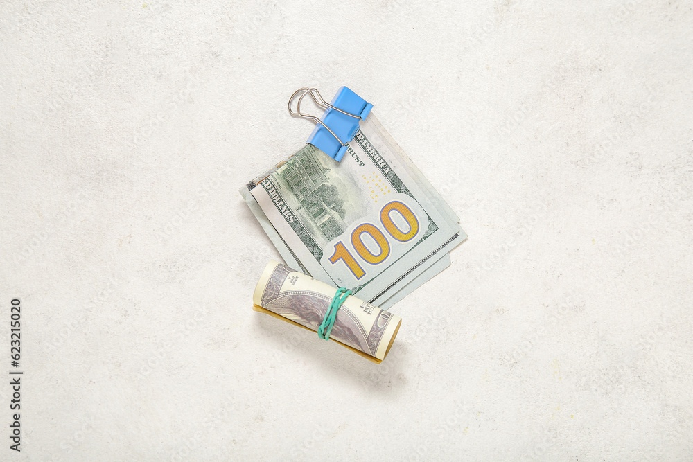 Dollar banknotes on light background Dollar banknotes on light background