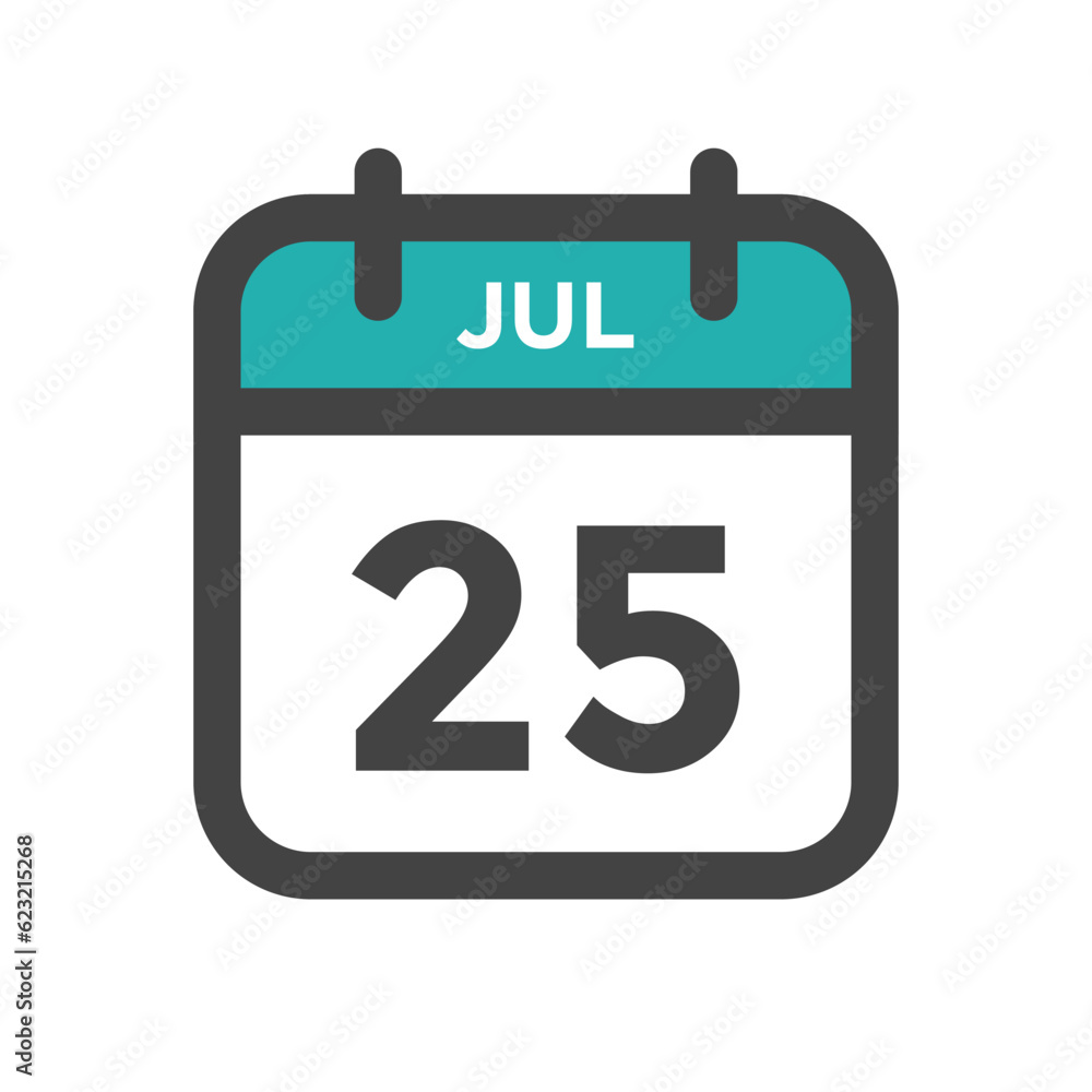 July 25 Calendar Day or Calender Date for Deadlines or Appointment July 25 Calendar Day or Calender Date for Deadlines or Appointment