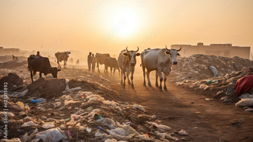 Cows in landfills, Animal and plastic pollution