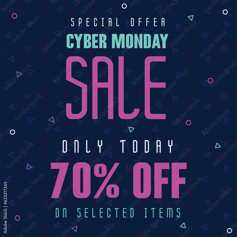 Cyber Monday Colorful Neon Style Super Sale Web Banner. Cyber Monday Sale Special Offer Social Media Post Design. Business, Promotion, and Advertising Vector Template. Seasonal Offers Mega Big Sale Cyber Monday Colorful Neon Style Super Sale Web Banner. Cyber Monday Sale Special Offer Social Media Post Design. Business, Promotion, and Advertising Vector Template. Seasonal Offers Mega Big Sale
