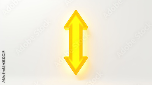 Free Download 3d neon yellow arrow isolated on white - GFXLoad