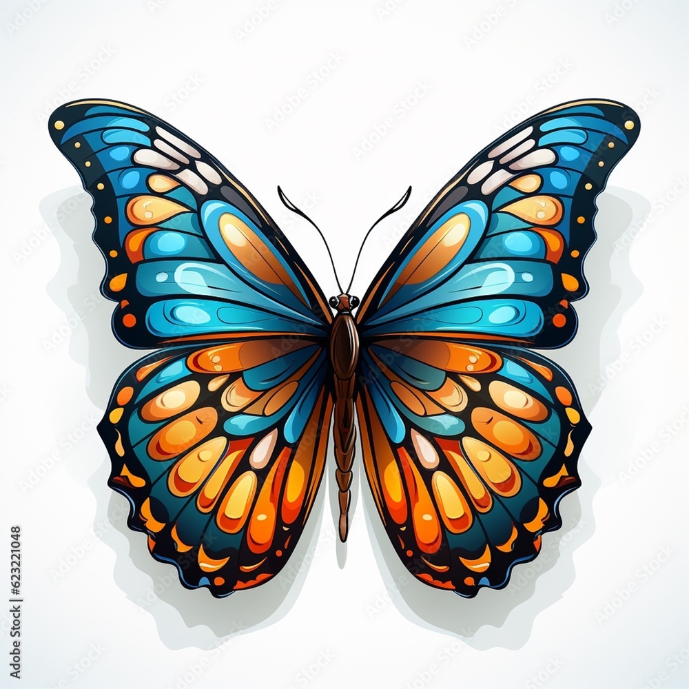 A cheerful butterfly. A cheerful butterfly.
