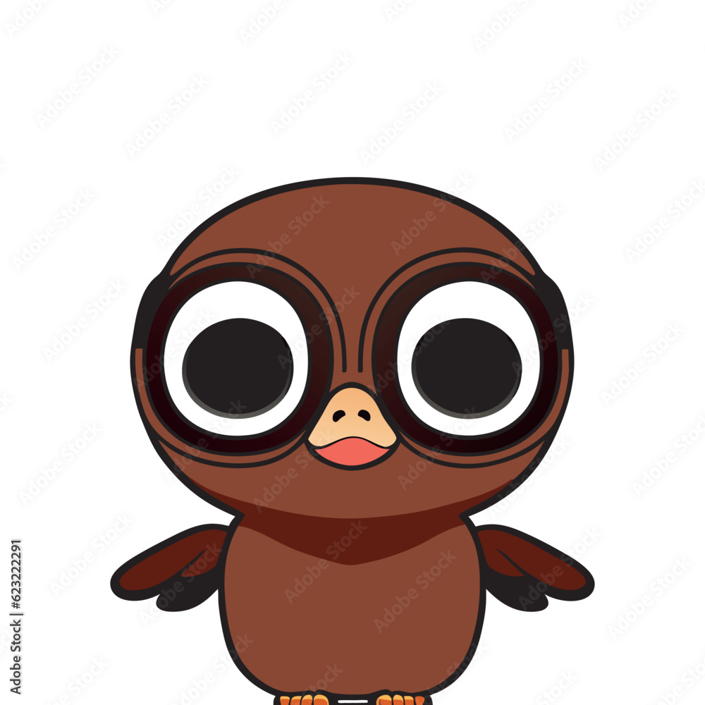 little brown bird with black eye mask, vector illustration cartoon little brown bird with black eye mask, vector illustration cartoon