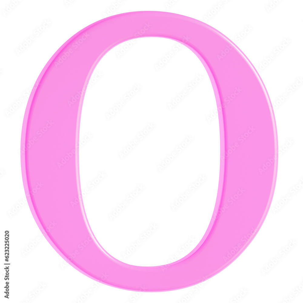 O, Letter O, pink color. 3D illustration. O, Letter O, pink color. 3D illustration.