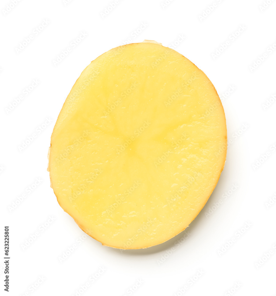 Slice of raw potato isolated on white background Slice of raw potato isolated on white background