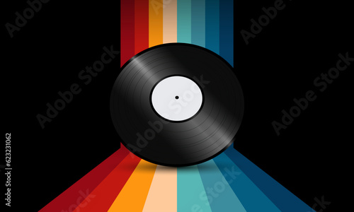 Vintage Striped Backgrounds, Posters, Banner Samples, Retro Colors from the 1970s 1980s, 70s, 80s, 90s style stripes background poster lines. Synthwave, vaporwave, retrowave music lp vinyl disc record
